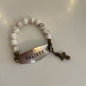 Beautiful Believe cross bracelet